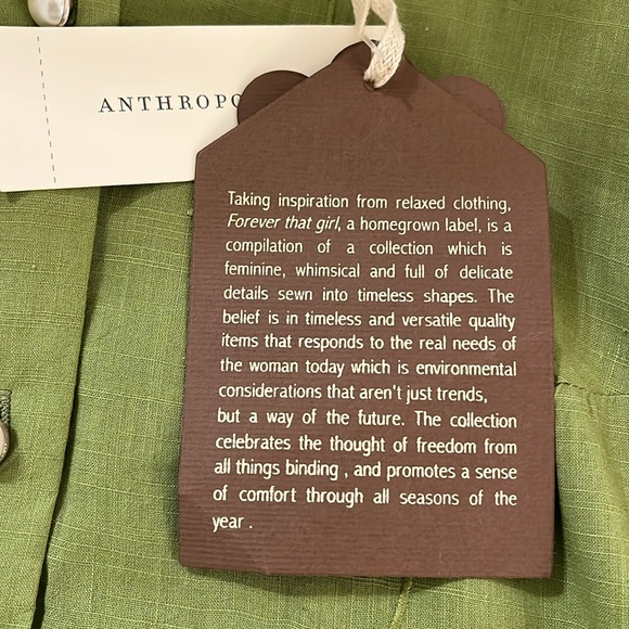 NEW Anthropologie Puff-Sleeve Eyelet Buttondown
Forever That Girl Green Size XXS - Picture 6 of 7
